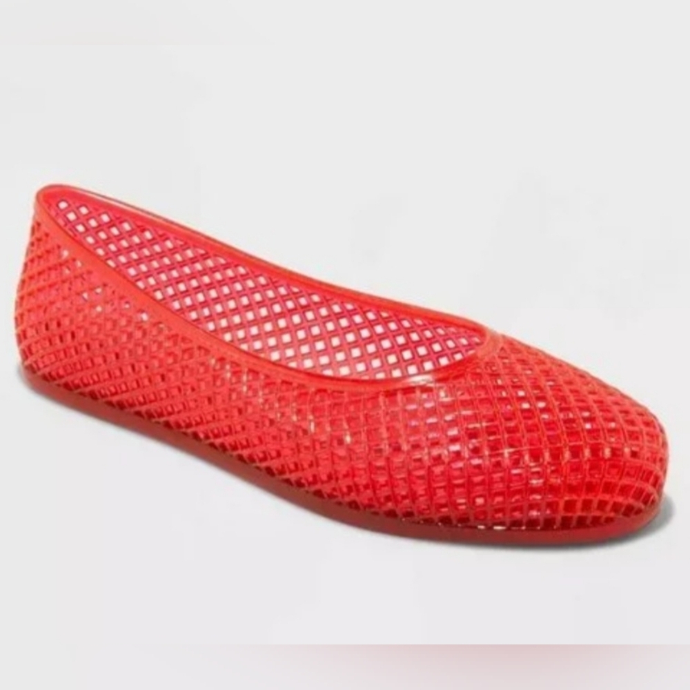 Wild Fable Women's Isabella Red Jelly Ballet Flats